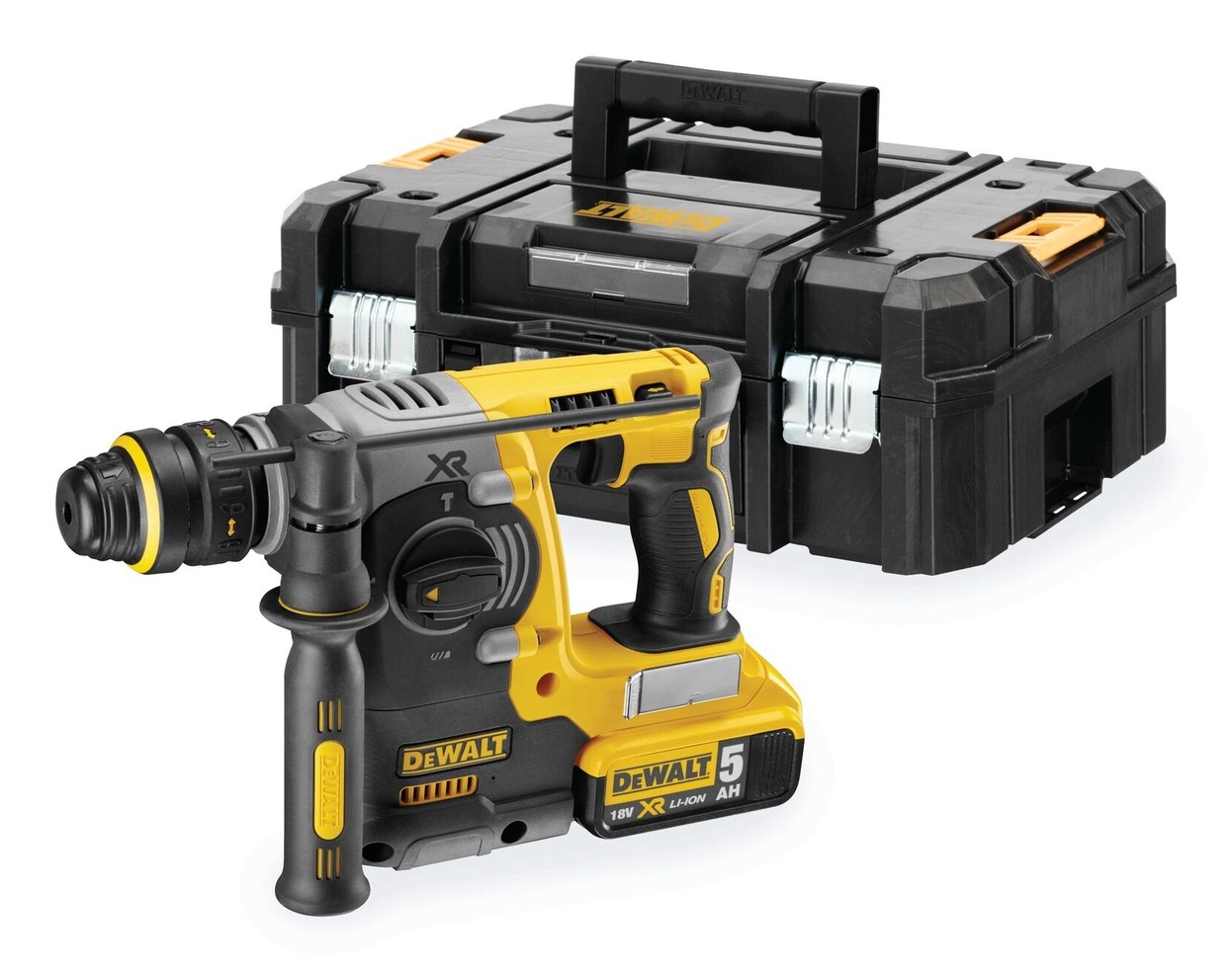 DeWALT DCH274P2T-QW Martello Perforatore 18V Brushless SDS-Plus 24mm con Batteria 5.0 Ah e Caricabatteria, 1100 Giri/min