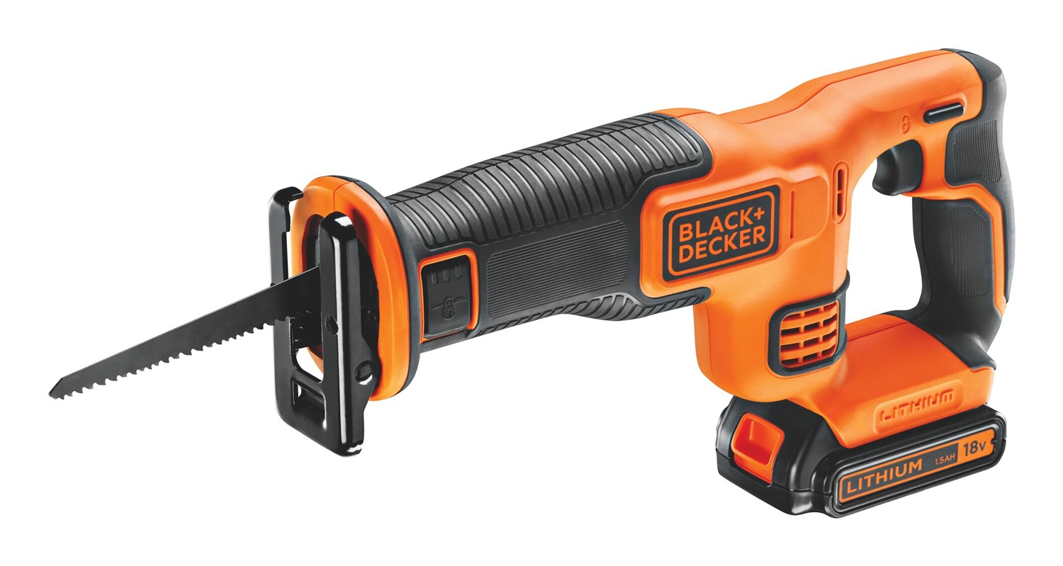 Black & Decker BDCR18-QW Sega a Gattuccio a Batteria 18V 1,5 Ah - Design Compatto e Leggero, Corsa 22 mm