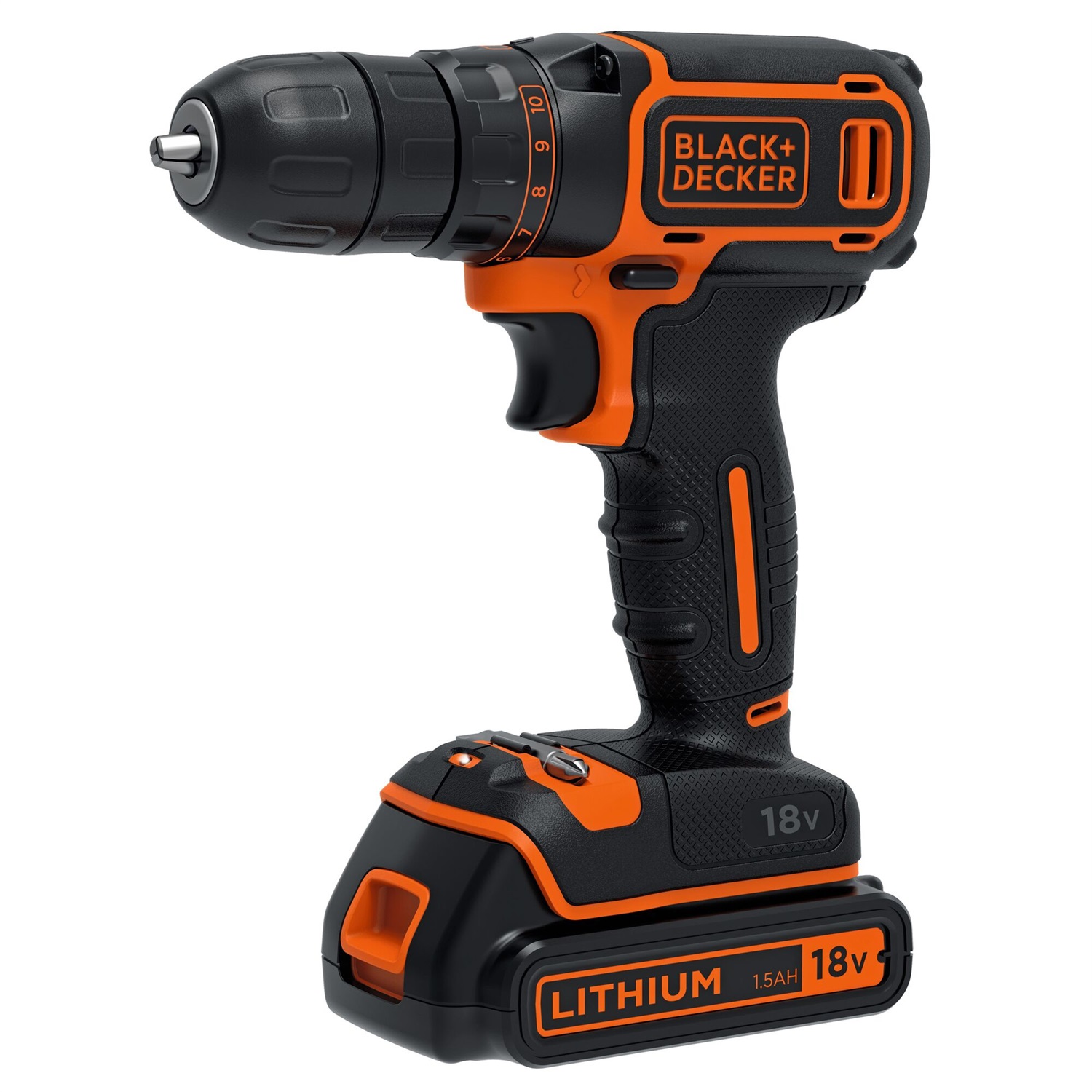 BLACK DECKER BDCDC18K-QW Trapano/Avvitatore 18V con Batteria 1.5Ah e Valigetta, Nero