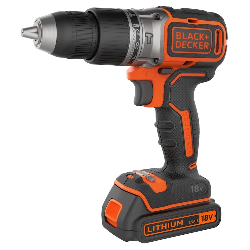 BLACK DECKER BL188K-QW Trapano/Avvitatore a Percussione 18V Litio con Valigetta, 1650 Giri/min, Tecnologia Brushless