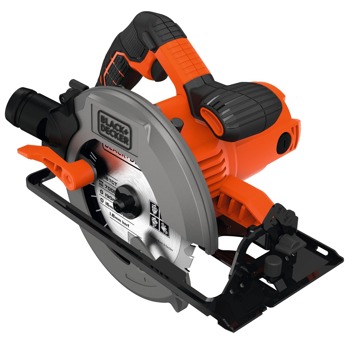 BLACK DECKER CS1550-QS Sega Circolare 1500W con Lama da 190mm, Profondità di Taglio Regolabile fino a 66mm, Blocco Interruttore