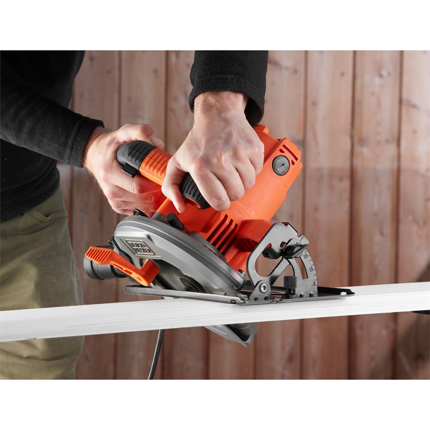 BLACK DECKER CS1550-QS Sega Circolare 1500W con Lama da 190mm, Profondità di Taglio Regolabile fino a 66mm, Blocco Interruttore