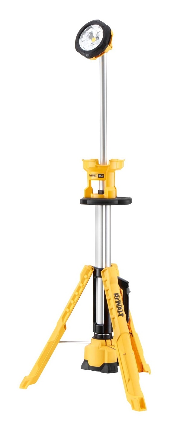 DeWALT DCL079-XJ Faro LED con Treppiede, 3000 lumen, Autonomia fino a 5 ore, Altezza variabile da 1m a 2,2m, Grado di protezione IP55