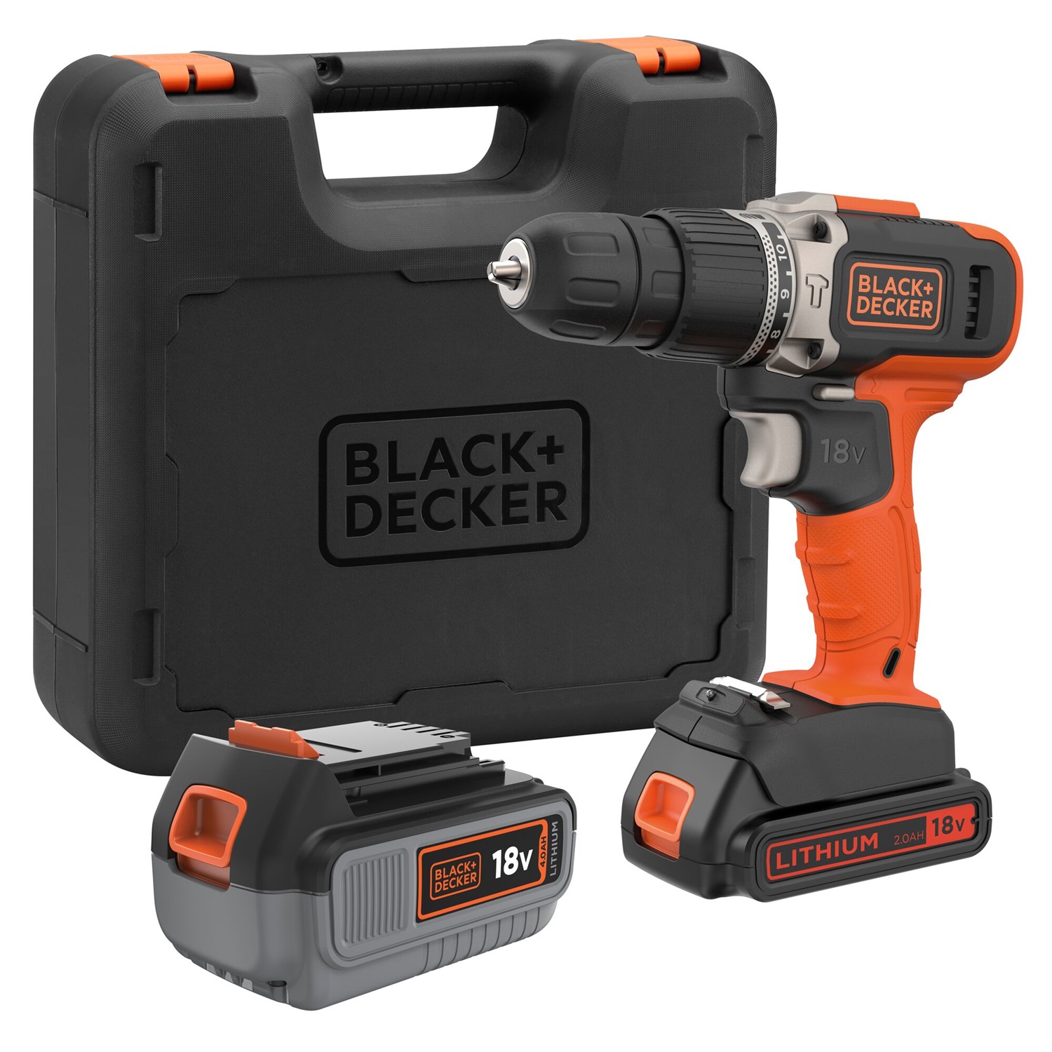 Black & Decker BCD003MEM2K-QW trapano 1400 Giri/min Senza chiave Nero, Arancione
