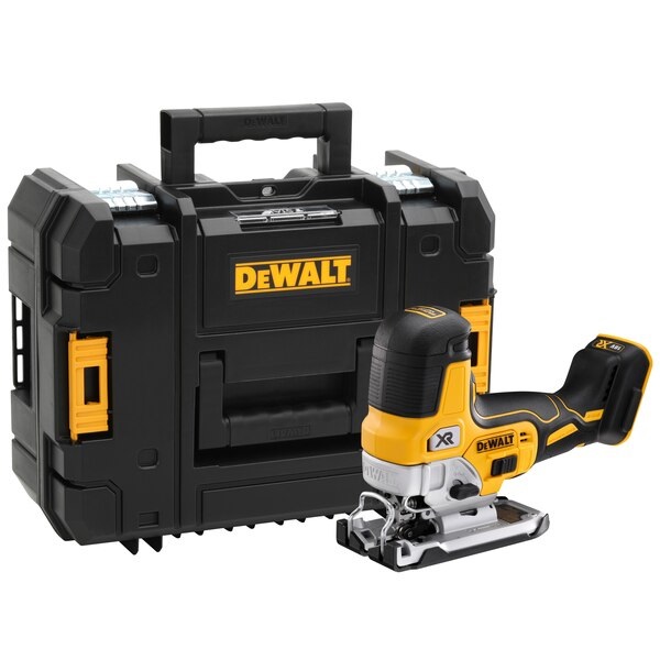 DeWALT DCS335NT Seghetto Alternativo Brushless 18V - 3200 SPM, 2 kg, Capacità di Taglio Legno 13,5 cm, Smussatura Max 45°