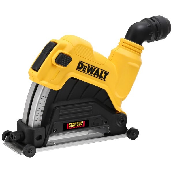 DEWALT DWE46225-XJ Cuffia di Aspirazione per Smerigliatrici Angolari 125mm - Taglio Max 30mm, Sistema di Aspirazione Compatibile con AirLock