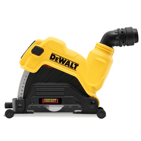 DEWALT DWE46225-XJ Cuffia di Aspirazione per Smerigliatrici Angolari 125mm - Taglio Max 30mm, Sistema di Aspirazione Compatibile con AirLock
