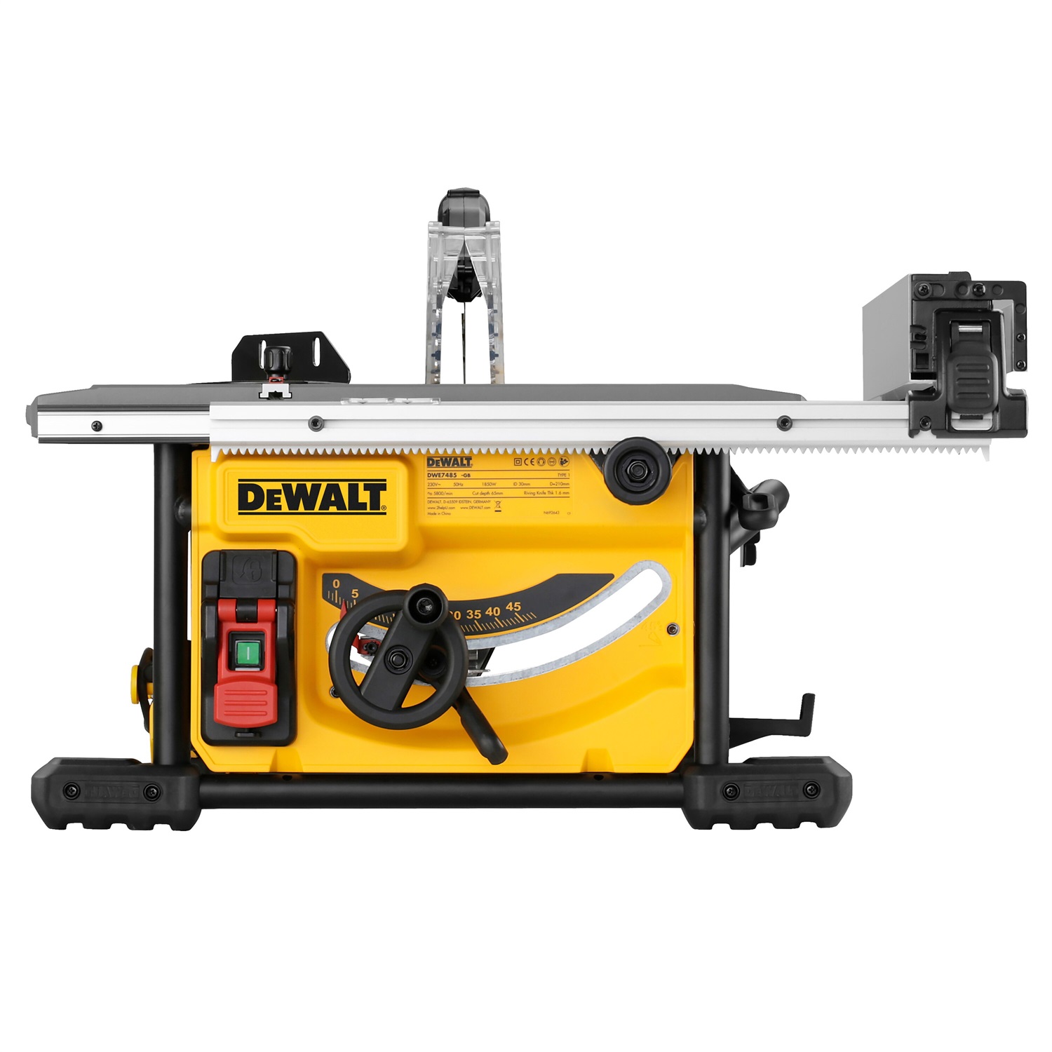 DeWALT DWE7485 Sega a Banco Compatta 1850W Ø 210mm 5800 Giri/min con Accessori Inclusi