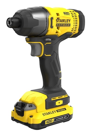 Stanley FATMAX Avvitatore a Impulsi 1/4'' V20 con 2 Batterie 18V 1.5Ah, Coppia 165Nm e Luce LED