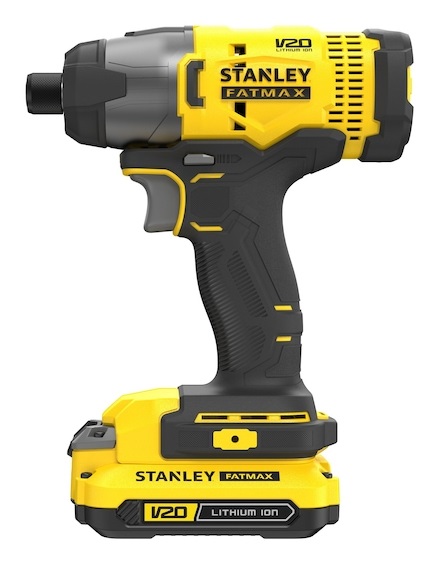 Stanley FATMAX Avvitatore a Impulsi 1/4'' V20 con 2 Batterie 18V 1.5Ah, Coppia 165Nm e Luce LED