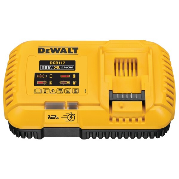 DeWalt DCB117-QW Caricabatterie Rapido 12A per Batterie 18V e 54V Flexvolt con Raffreddamento a Ventola