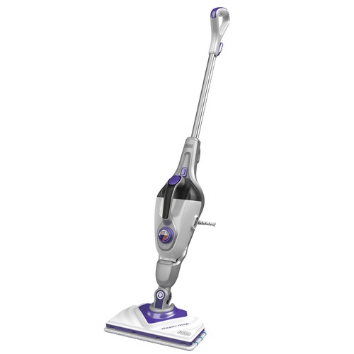 Black & Decker BHSM1615DSM Scopa a Vapore 1600W 0,5L Viola e Bianco con Guanto 500ml e Funzione Extra Vapore
