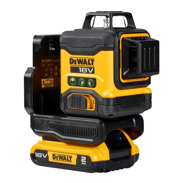 DEWALT DCLE34031D1-QW Livella Laser Multilinea Verde 3x360° Autolivellante - Portata 40 m, Precisione ±3 mm, Inclusi Batteria e Caricabatterie