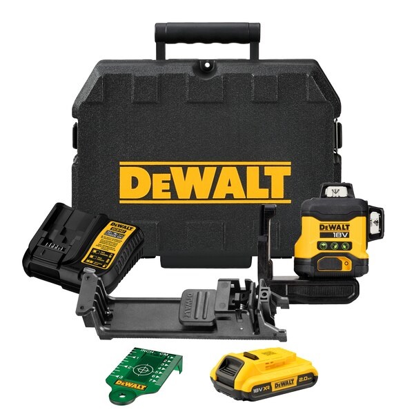 DEWALT DCLE34031D1-QW Livella Laser Multilinea Verde 3x360° Autolivellante - Portata 40 m, Precisione ±3 mm, Inclusi Batteria e Caricabatterie