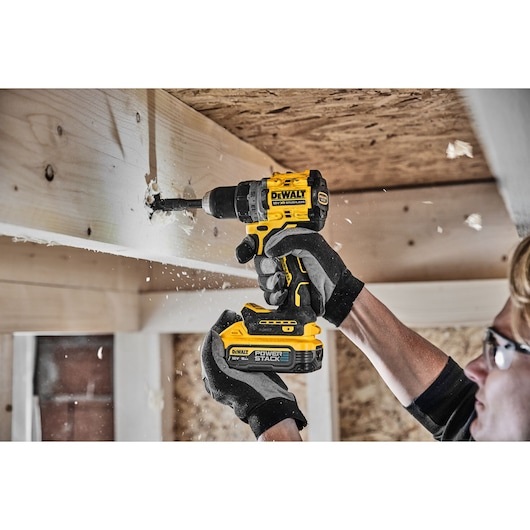 DeWALT DCD800H2T-QW Trapano Avvitatore 18V 90 Nm con 2 Batterie 5Ah Powerstack e LED a Tre Modalità