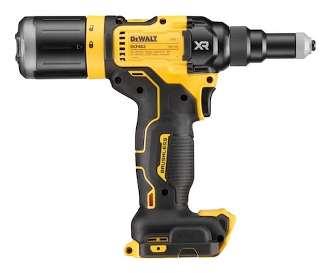 DeWALT DCF403NT-XJ Rivettatrice 18V Brushless con naselli 2,4-4,8 mm (Solo corpo TSTAK II)