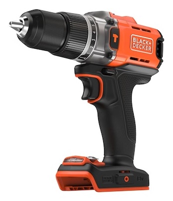 Black & Decker BCD383XN-XJ Trapano a Percussione a Batteria 18V, Coppia 45Nm, 2 Marce, Luce LED, Mandrino Senza Chiave