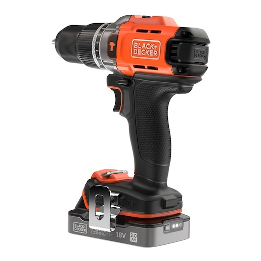Black & Decker BCD383D1XK-QW Trapano Avvitatore a Percussione 18V 2.0 Ah Arancione con Valigetta