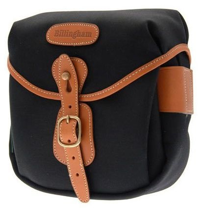 Billingham Hadley Digital - Borsa a tracolla per fotocamera, Nero/Marrone chiaro, con divisorio rimovibile e chiusura a patta