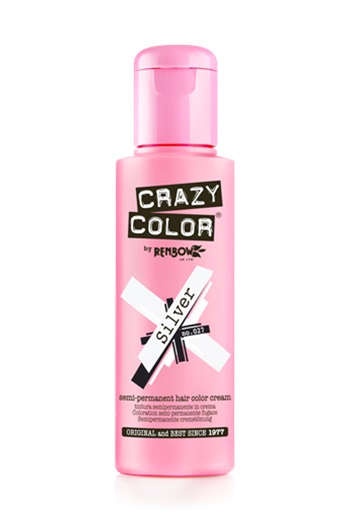 CRAZY COLOR Silver Colore per Capelli Semipermanente 100 ml - Senza Ammoniaca, Pronto all'Uso, Vegano