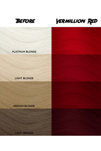 Crazy Color Vermillion Red - Colore per Capelli Semipermanente 100 ml, Senza Ammoniaca e PPD, Vegan e Non Testato sugli Animali