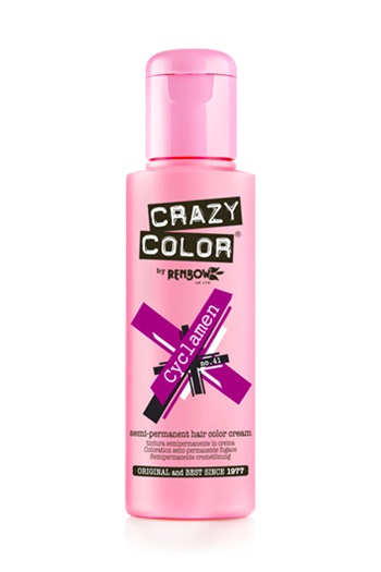 CRAZY COLOR 41 CYCLAMEN - Colore per capelli semi-permanente 100 ml, senza ammoniaca e PPD, vegano e non testato sugli animali