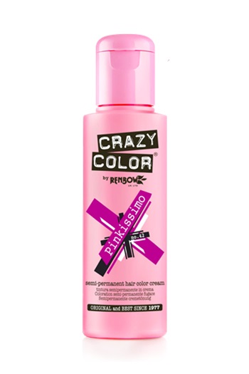 CRAZY COLOR Pinkissimo n.42 - Colore per Capelli Semi-Permanente Rosa Intenso 100 ml, Senza Ammoniaca e PPD, Vegano