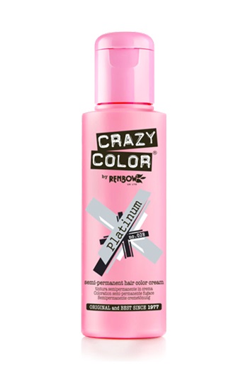 Crazy Color Tintura per Capelli Semi-Permanente Platino 100 ml - Senza Ammoniaca, Vegana e Pronto all'Uso