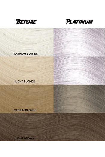 Crazy Color Tintura per Capelli Semi-Permanente Platino 100 ml - Senza Ammoniaca, Vegana e Pronto all'Uso