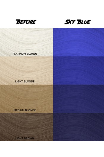 CRAZY COLOR Colore per Capelli Semi Permanente Sky Blue 100 ml - Pronto all'uso, Senza PPD e Ammoniaca, Vegano
