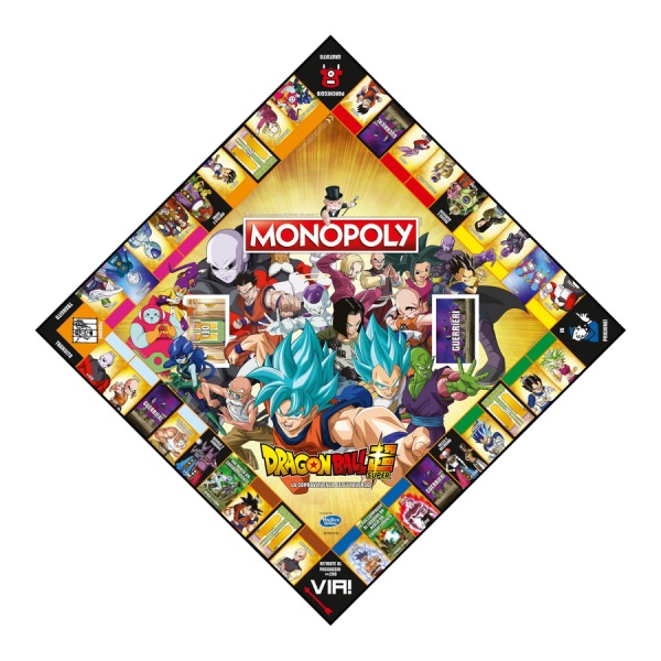 Winning Moves Monopoly Dragon Ball Z Super - Edizione Italiana, Gioco da Tavolo per 2-6 Giocatori, Età 8 , con Pictionary delle Battaglie Epiche