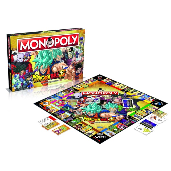 Winning Moves Monopoly Dragon Ball Z Super - Edizione Italiana, Gioco da Tavolo per 2-6 Giocatori, Età 8 , con Pictionary delle Battaglie Epiche