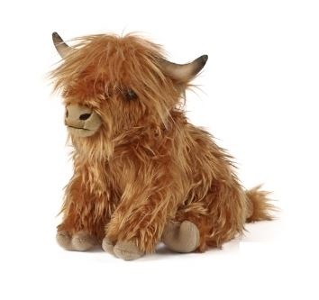 Keycraft Living Nature Peluche Mucca delle Highlands - Peluche Ecosostenibile per Neonati e Bambini, Muggisce Davvero, 22 cm