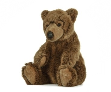 Living Nature Orso Bruno di Peluche 25 cm - Morbido e Realistico, Sostenibile con Hang Tag Educativo