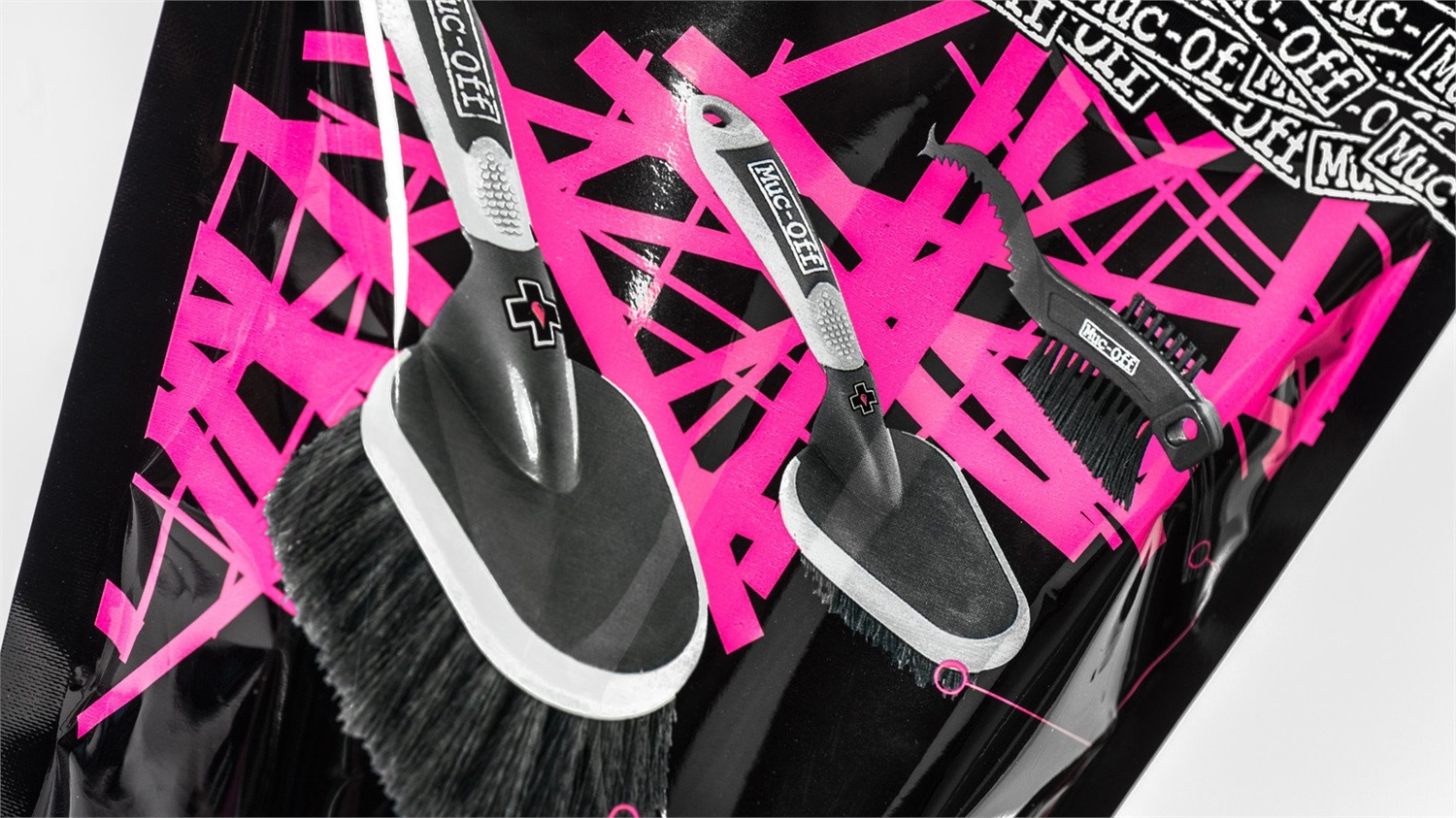 Muc-Off Set di Spazzole 3 Pezzi per Pulizia Bici - Include Spazzola Morbida, Spazzola per Ruote e Spazzola Delicata