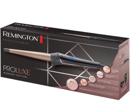 Remington PROLUXE CI91W1B Arricciacapelli A Cono 25-38 mm con Tecnologia OPTIheat, Rivestimento Ceramico Grip-Tech, Riscaldamento Fast e Display Digitale