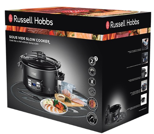 Russell Hobbs Multicooker 3 in 1 - Sous Vide, Cottura Lenta e Sensore di Temperatura, 6,5 L, 350 W, Nero