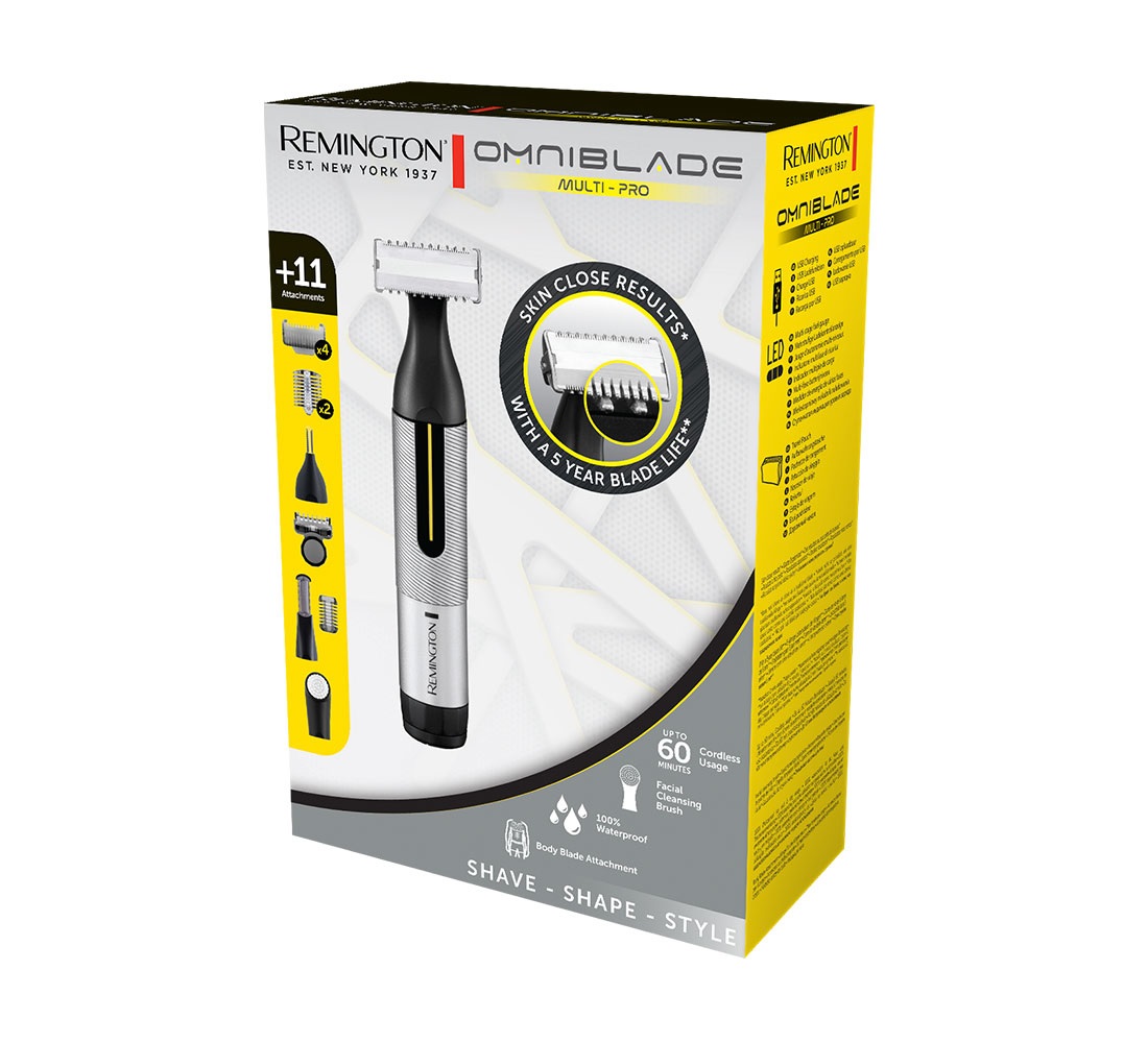 Remington Omniblade Multi Pro HG5000 - Rasoio Elettrico Multifunzionale per Viso e Corpo con Lama Garantita 5 Anni, Accessori Inclusi