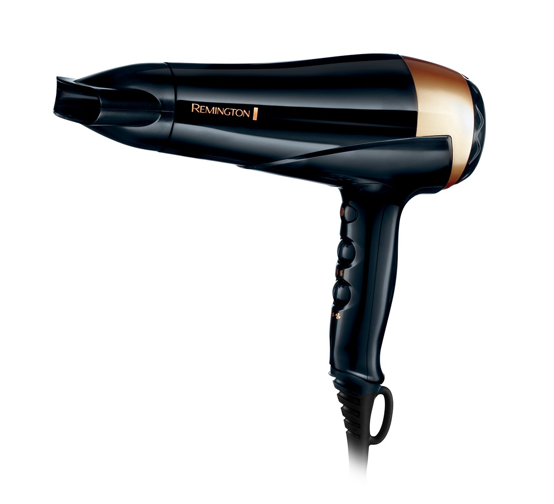 Remington D6098 Asciugacapelli Professionale Ionico 2200 W con Rivestimento in Ceramica, Nero e Bronzo
