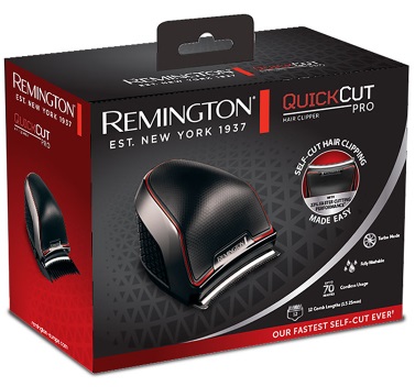 Remington HC4300 QuickCut Pro Tagliacapelli Nero/Rosso - Lame in Acciaio Inox con Tecnologia CurveCut, Motore Pro, 12 Pettini di Fissaggio, Funzionamento a Rete e Batteria, Design Ergonomico