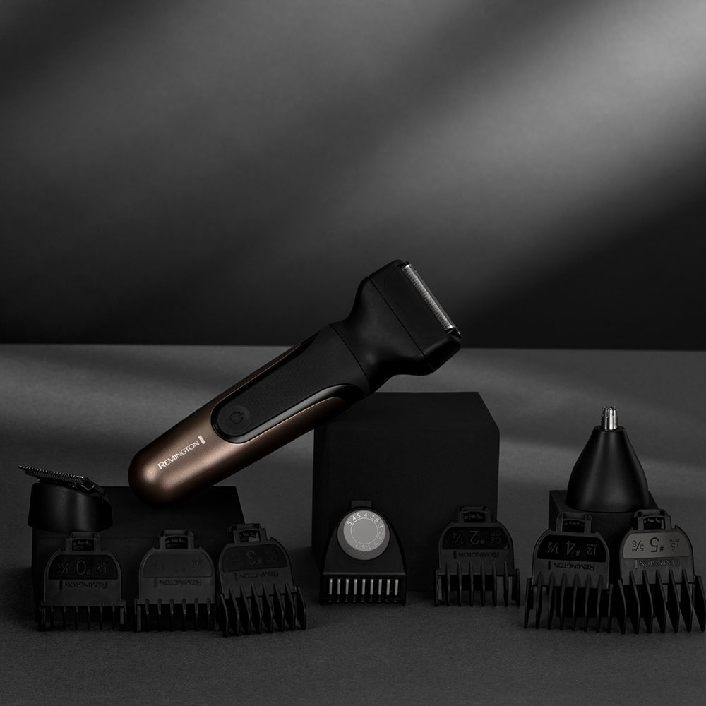 Remington ONE Head and Body PG760 - Rasoio Elettrico Multiuso, Tagliapeli, Regolabarba, Rifinitore Corpo/Naso e Orecchie, Impermeabile, Include 10 Testine/Pettini