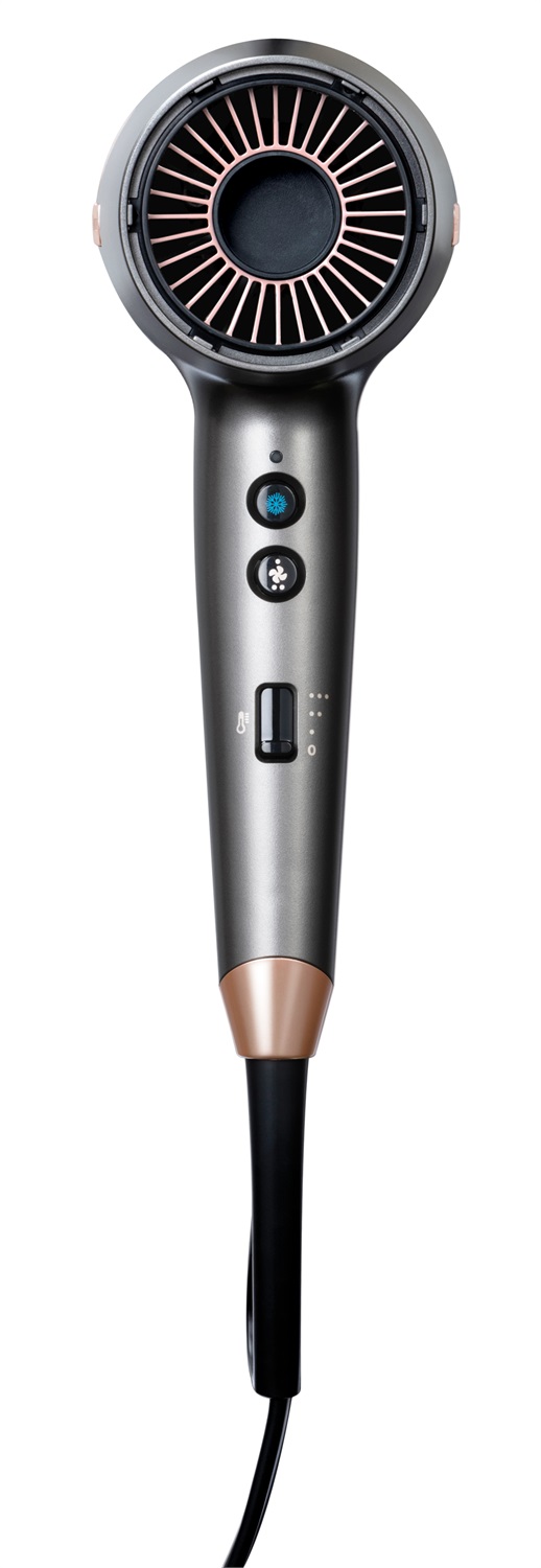 Remington D6077 Asciugacapelli 2000W con Sensore Thermacare, 4 Accessori e Doppio Sistema Ionico - Bronzo e Grigio