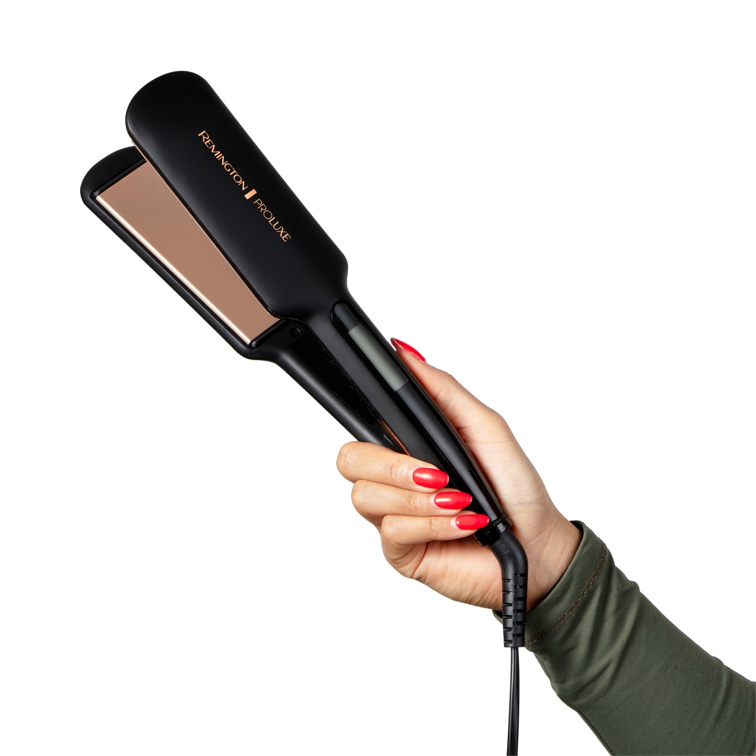 Remington S9150B Piastra per Capelli Larga Ceramica Ultimate Glide, 9 Impostazioni di Temperatura 150-230°C, Tecnologia OPTIheat, Cavo 3 m, Colore Nero