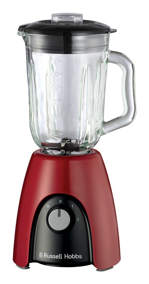Russell Hobbs Frullatore Desire 27120-56 - 1,5 L, 650 W, 2 Velocità, Funzione Pulse, Lame in Acciaio Inox, Senza BPA, Colore Nero/Rosso