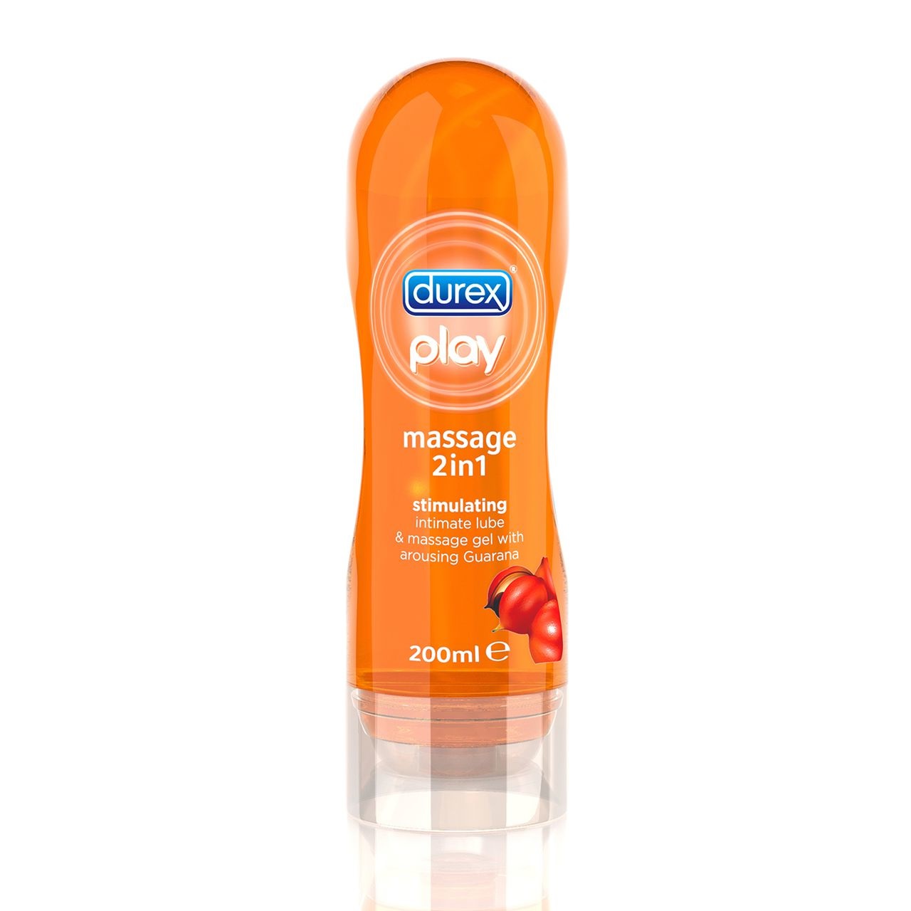 Durex Play Massage 2 in 1 Guaranà - Gel Lubrificante Intimo a Base Acqua e Gel per Massaggi, 200 ml