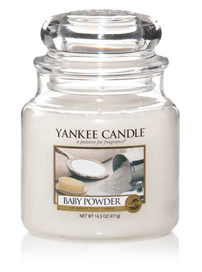 Yankee Candle Baby Powder Candela Profumata in Giara Media 411 g - Durata Fino a 75 Ore