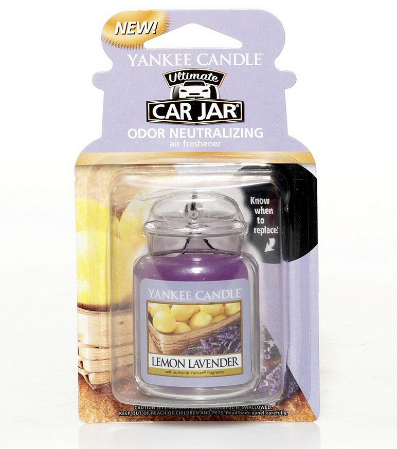 Yankee Candle Lemon Lavender Car Jar Ultimate - Deodorante per Auto 1 pz con Fragranza Fresca di Limone e Lavanda
