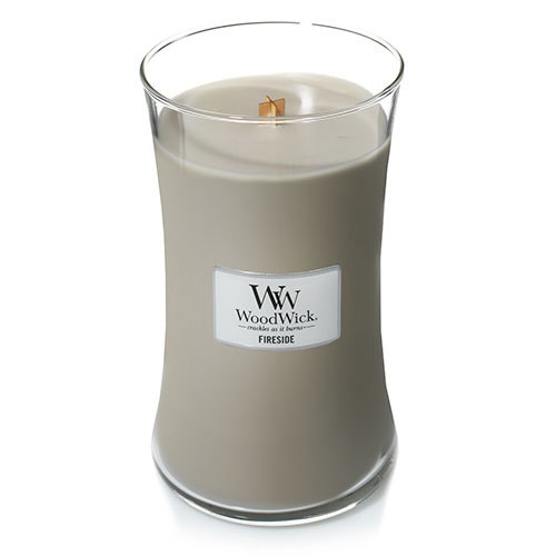 WoodWick Candela Profumata Grande Fireside 609-610 g con Stoppino Scoppiettante - Durata Fino a 130 Ore