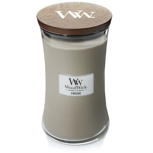 WoodWick Candela Profumata Grande Fireside 609-610 g con Stoppino Scoppiettante - Durata Fino a 130 Ore