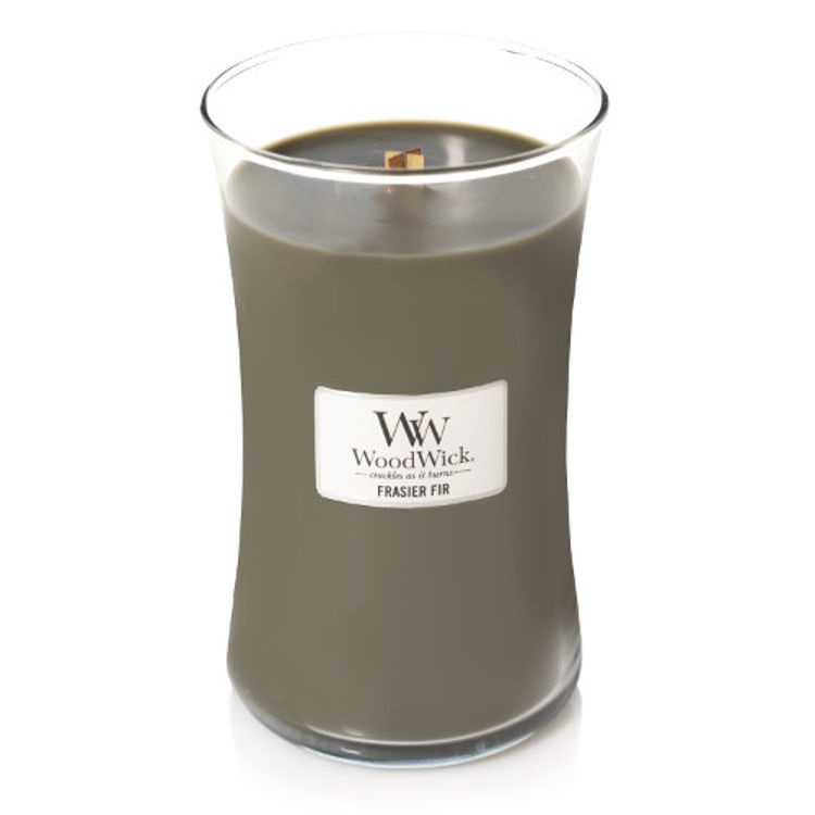 WoodWick Frasier Fir Candela Profumata Grande 610 g con Stoppino Scoppiettante - Fino a 130 Ore di Durata